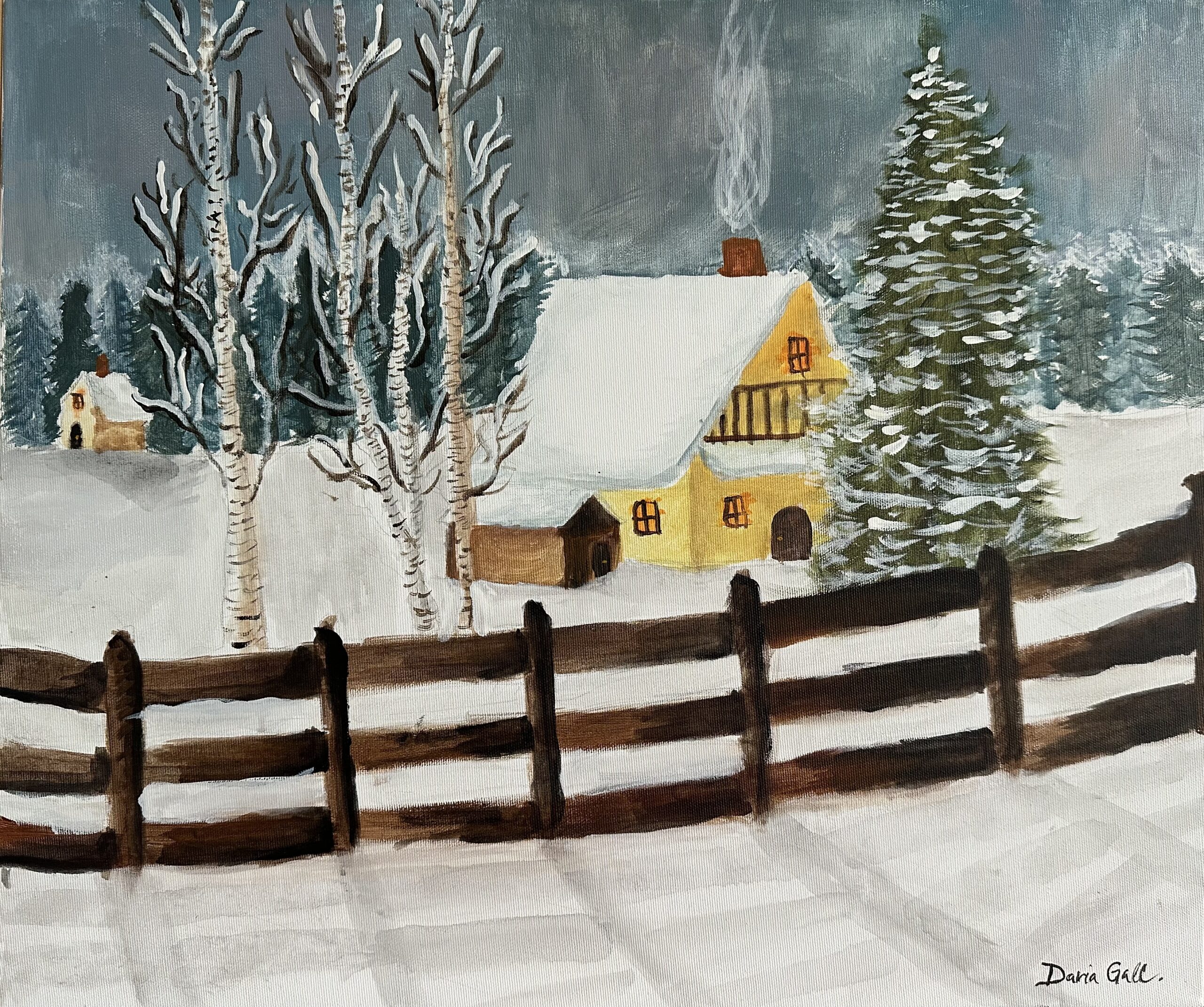 Winter in a Countryside Village